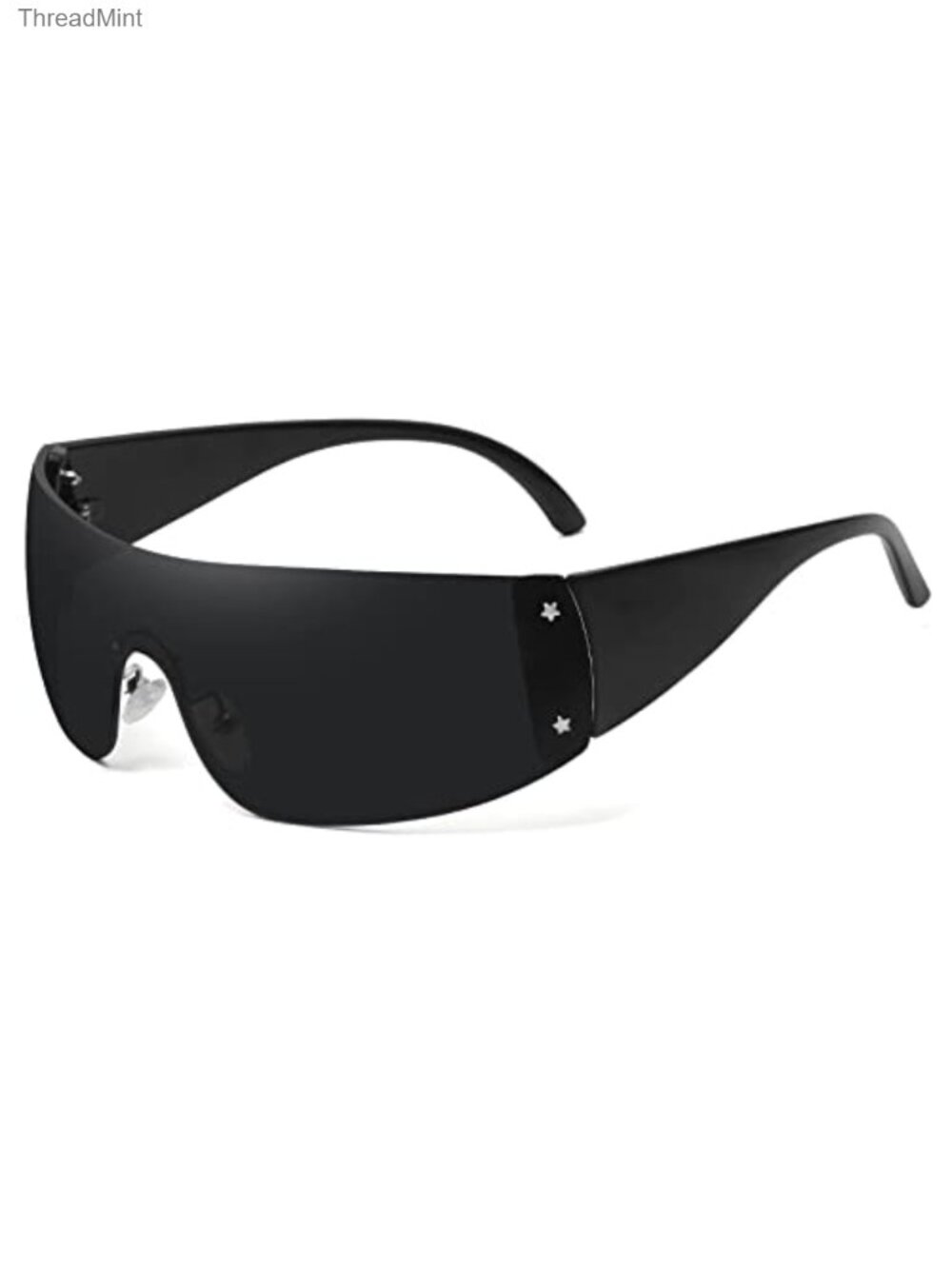 Rimless Star Y2K Sunglasses Shield Wrap Around Frameless UV400